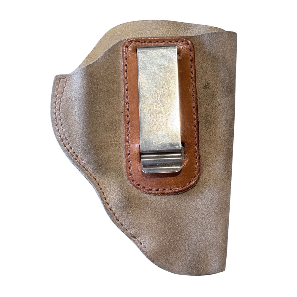 Vintage Safariland Monrovia Calif Tan Suede Leather IWB Clip-On Holster